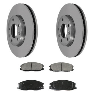 DuraGo® - Premium™ Plain Front Brake Kit with Semi-Metallic Pads