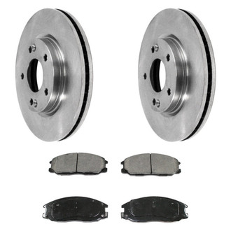 DuraGo® - Premium™ Plain Front Brake Kit with Semi-Metallic Pads