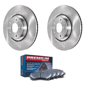 DuraGo® - Premium™ Plain Front Brake Kit with Semi-Metallic Pads