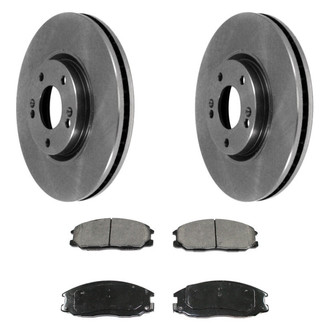 DuraGo® - Premium 1-Piece Plain Brake Kit with Semi-Metallic Brake Pads