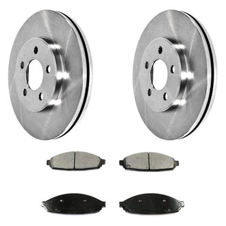 DuraGo® - Premium™ Plain Front Brake Kit with Semi-Metallic Pads