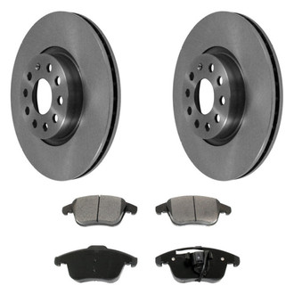 DuraGo® - Premium™ Plain Front Brake Kit with Semi-Metallic Pads