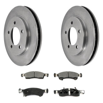 DuraGo® - Premium™ Plain Front Brake Kit with Semi-Metallic Pads