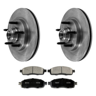 DuraGo® - Premium™ Plain Front Brake Kit with Semi-Metallic Pads