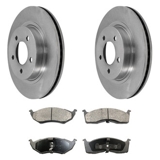 DuraGo® - Premium™ Plain Front Brake Kit with Semi-Metallic Pads