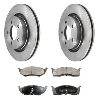 DuraGo® - Premium™ Plain Front Brake Kit with Semi-Metallic Pads