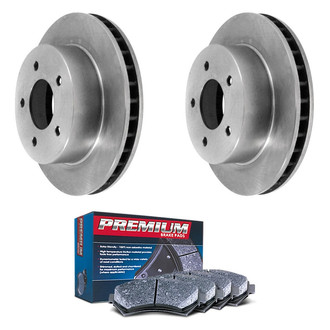 DuraGo® - Premium™ Plain Front Brake Kit with Semi-Metallic Pads