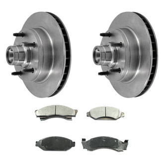 DuraGo® BNDL-31010270 - Premium™ Plain Front Brake Kit with Semi-Metallic Pads
