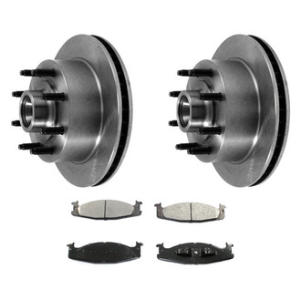 DuraGo® - Premium™ Plain Front Brake Kit with Semi-Metallic Pads
