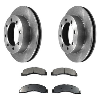 DuraGo® - Premium™ Plain Front Brake Kit with Semi-Metallic Pads