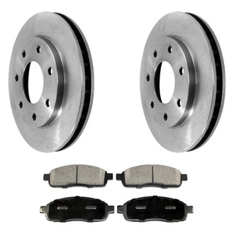 DuraGo® - Premium™ Plain Front Brake Kit with Semi-Metallic Pads