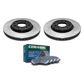 DuraGo® - Electrophoretic Coated Plain Front Brake Kit with Ceramic Pads