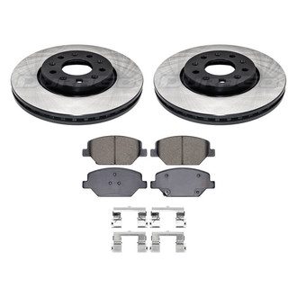 DuraGo® - Electrophoretic Coated Plain Front Brake Kit with Ceramic Pads