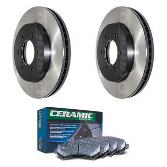 DuraGo® - Electrophoretic Coated Plain Front Brake Kit with Ceramic Pads