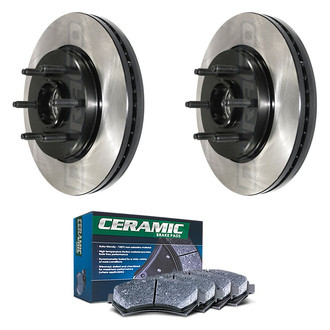 DuraGo® - Electrophoretic Coated Plain Front Brake Kit with Ceramic Pads
