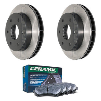 DuraGo® - Electrophoretic Coated Plain Front Brake Kit with Ceramic Pads