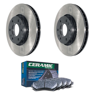 DuraGo® - Electrophoretic Coated Plain Front Brake Kit with Ceramic Pads