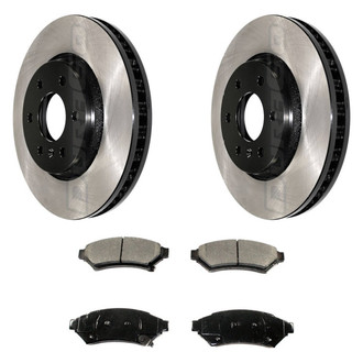 DuraGo® - Electrophoretic Coated Plain Front Brake Kit with Ceramic Pads