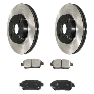 DuraGo® - Electrophoretic Coated Plain Front Brake Kit with Ceramic Pads