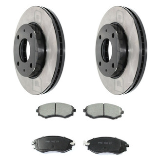 DuraGo® - Electrophoretic Coated Plain Front Brake Kit with Ceramic Pads