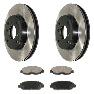 DuraGo® - Electrophoretic Coated Plain Front Brake Kit with Ceramic Pads