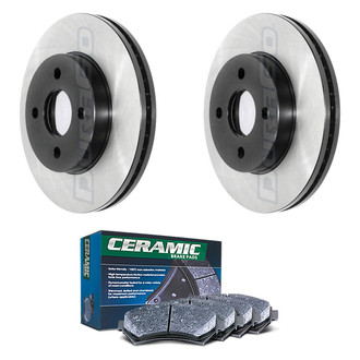 DuraGo® - Electrophoretic Coated Plain Front Brake Kit with Ceramic Pads