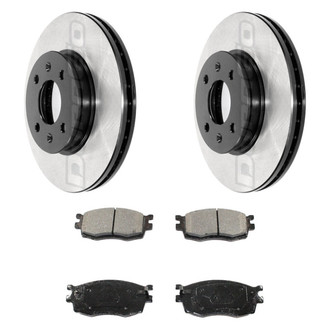 DuraGo® - Electrophoretic Coated Plain Front Brake Kit with Ceramic Pads