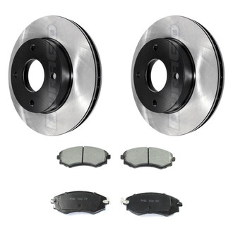 DuraGo® - Electrophoretic Coated Plain Front Brake Kit with Ceramic Pads