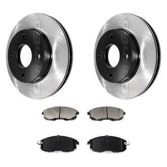 DuraGo® - Electrophoretic Coated Plain Front Brake Kit with Ceramic Pads
