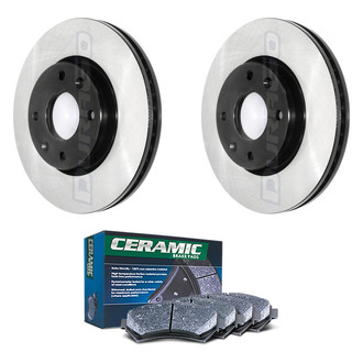 DuraGo® - Electrophoretic Coated Plain Front Brake Kit with Ceramic Pads