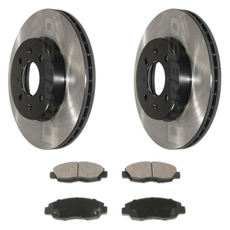 DuraGo® - Electrophoretic Coated Plain Front Brake Kit with Ceramic Pads