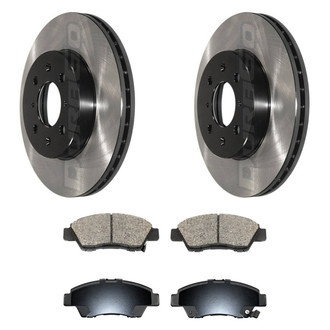 DuraGo® - Electrophoretic Coated Plain Front Brake Kit with Ceramic Pads