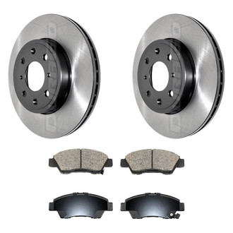 DuraGo® - Electrophoretic Coated Plain Front Brake Kit with Ceramic Pads