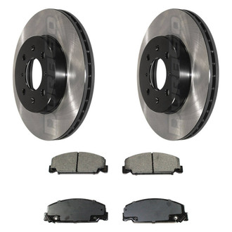 DuraGo® - Electrophoretic Coated Plain Front Brake Kit with Ceramic Pads