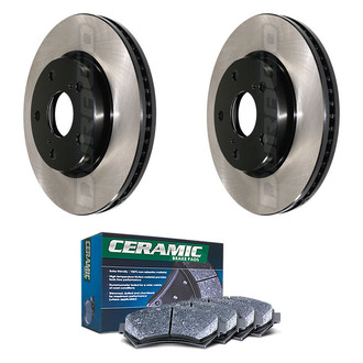 DuraGo® - Electrophoretic Coated Plain Front Brake Kit with Ceramic Pads