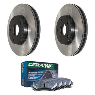 DuraGo® - Electrophoretic Coated Plain Front Brake Kit with Ceramic Pads