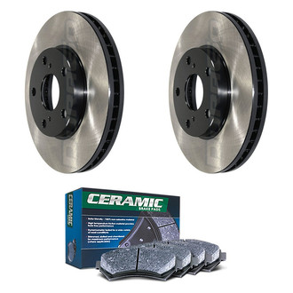 DuraGo® - Electrophoretic Coated Plain Front Brake Kit with Ceramic Pads