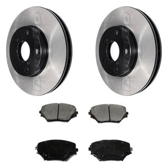 DuraGo® - Electrophoretic Coated Plain Front Brake Kit with Ceramic Pads