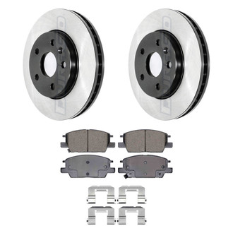 DuraGo® - Electrophoretic Coated Plain Front Brake Kit with Ceramic Pads