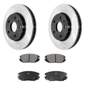 DuraGo® - Electrophoretic Coated Plain Front Brake Kit with Ceramic Pads
