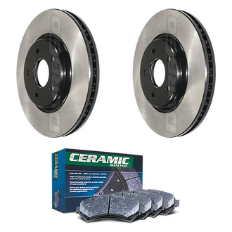 DuraGo® - Electrophoretic Coated Plain Front Brake Kit with Ceramic Pads