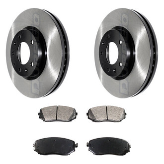 DuraGo® - Electrophoretic Coated Plain Front Brake Kit with Ceramic Pads
