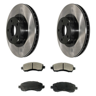 DuraGo® - Electrophoretic Coated Plain Front Brake Kit with Ceramic Pads