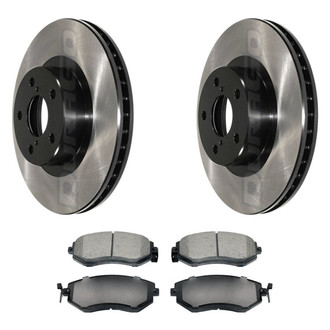 DuraGo® - Electrophoretic Coated Plain Front Brake Kit with Ceramic Pads