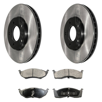 DuraGo® - Electrophoretic Coated Plain Front Brake Kit with Ceramic Pads