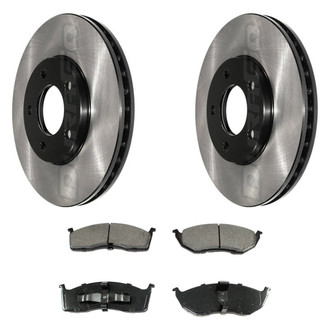 DuraGo® - Electrophoretic Coated Plain Front Brake Kit with Ceramic Pads
