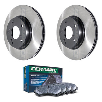 DuraGo® - Electrophoretic Coated Plain Front Brake Kit with Ceramic Pads