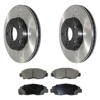 DuraGo® - Electrophoretic Coated Plain Front Brake Kit with Ceramic Pads