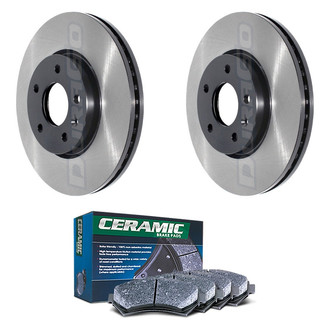 DuraGo® - Electrophoretic Coated Plain Front Brake Kit with Ceramic Pads