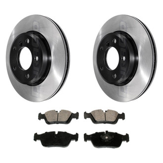 DuraGo® - Electrophoretic Coated Plain Front Brake Kit with Ceramic Pads